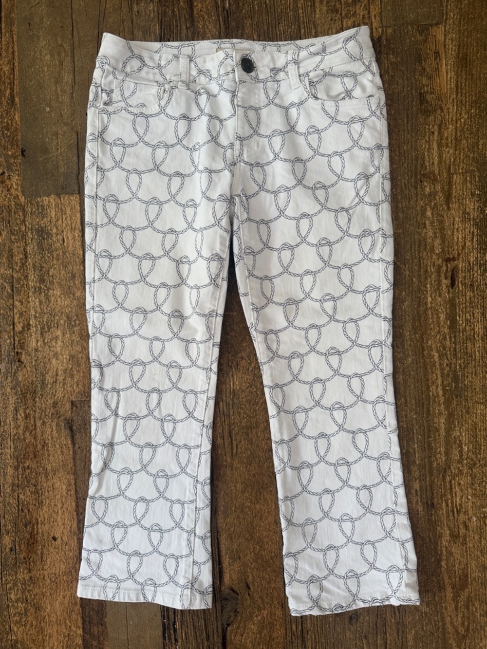 Cabi Nautical Rope Print Cropped Pants Size 6